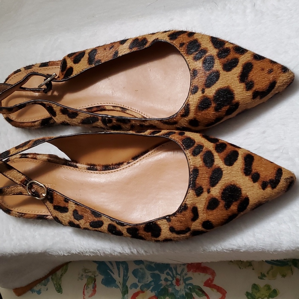 J. Crew 8 1/2 haircalf Slingback
